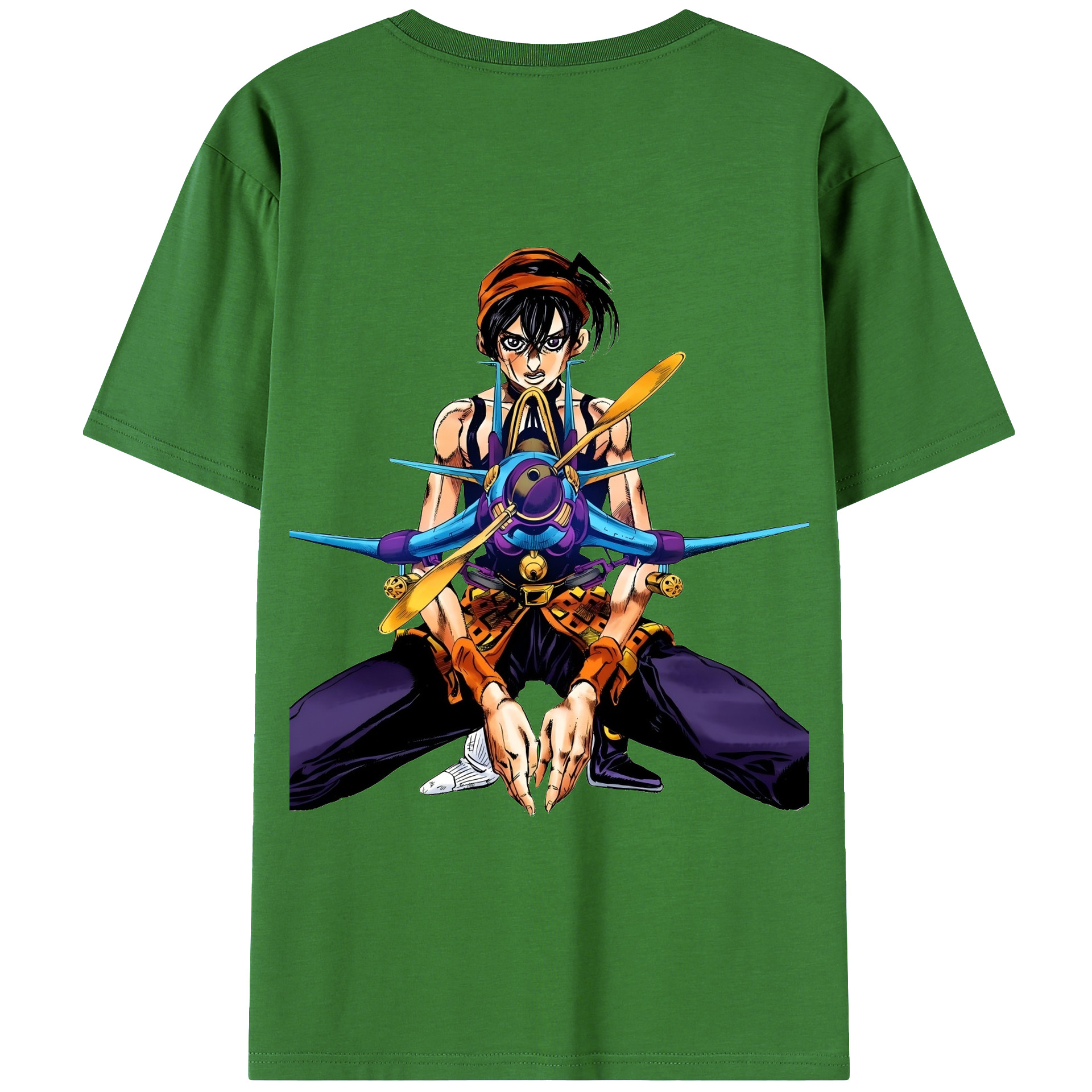 （画像用） ジョジョの奇妙な冒険 ナランチャ?ギルガ JoJo's Bizarre Adventure Narancia Ghirga レディース半袖Tシャツ(バックプリント)